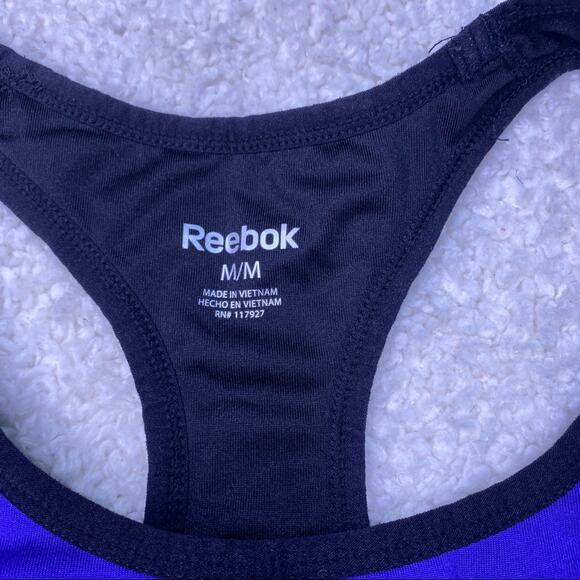 Reebok Sports Bra Blue and Black Medium - Picture 4 of 10